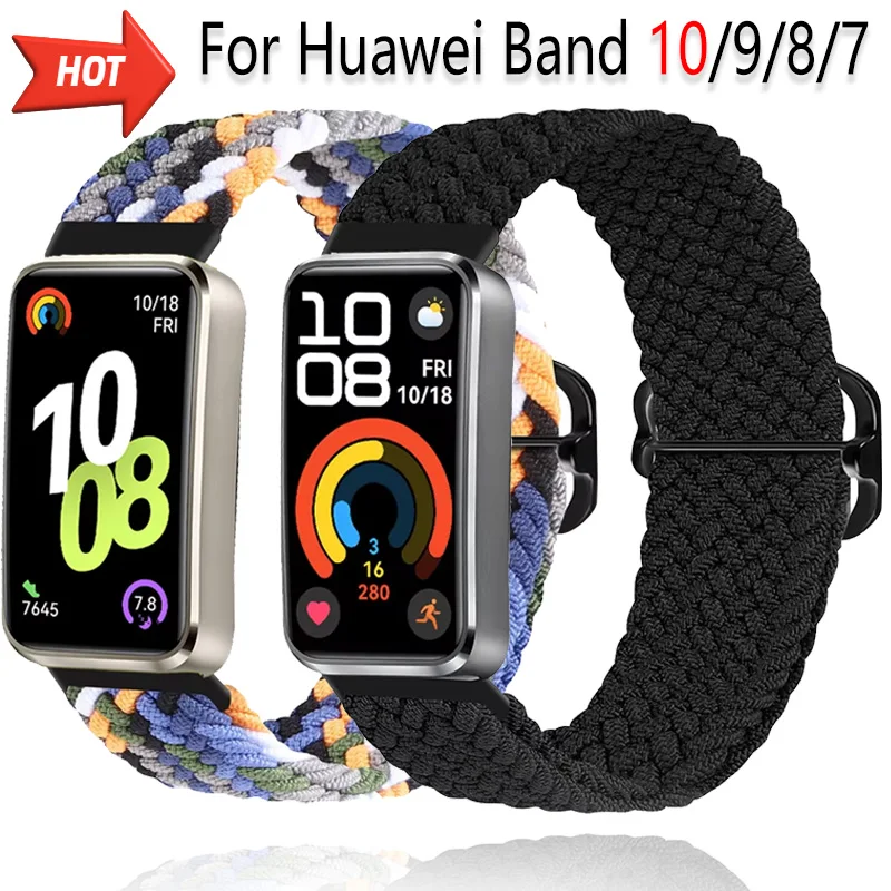 

Nylon Strap For Huawei Band 10/9/8/7 Braided Adjustable Replacement Bracelet Wristband Huawei Band 10 9 8 7 Accessories correa
