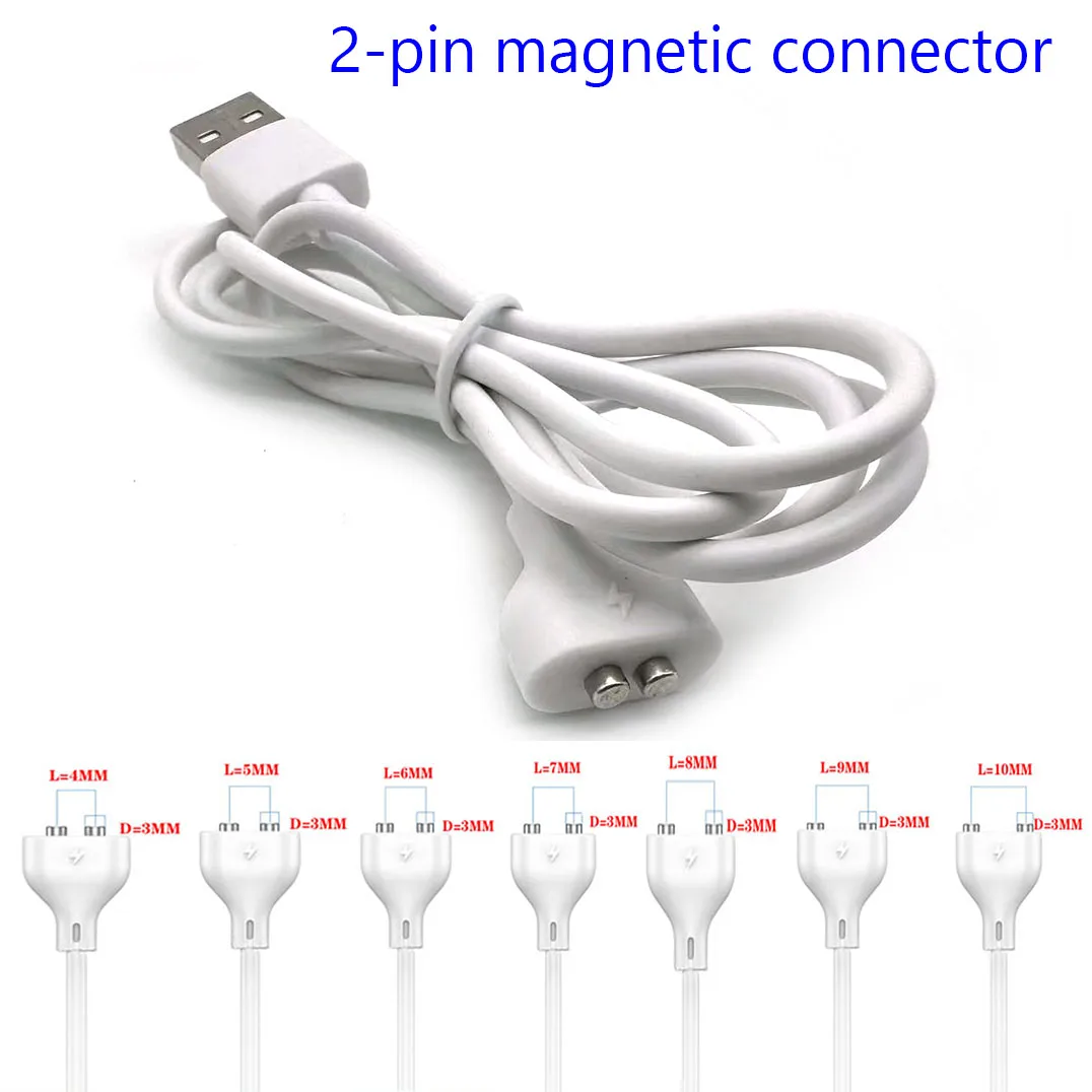 

2 Pin Magnetic Charging Cable 4-10mm center spacing Magnet Suctio USB Power charger for Beauty instrument Smart device