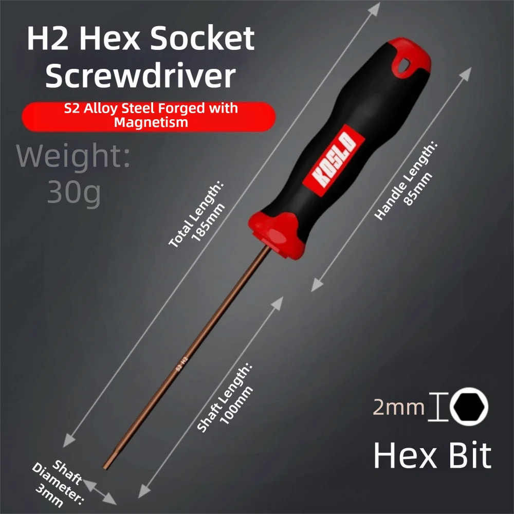 Neuer Innensechskant-Schraubendreher mit geradem Schaft, verlängerte Länge, Sechskantschlüssel H2.5/4mm, Wartungswerkzeug