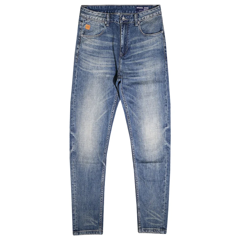 Italian Style Fashion Men Jeans High Quality Retro Blue Elastic Vintage Slim Jeans Men Classical Designer Casual Pants Hombre