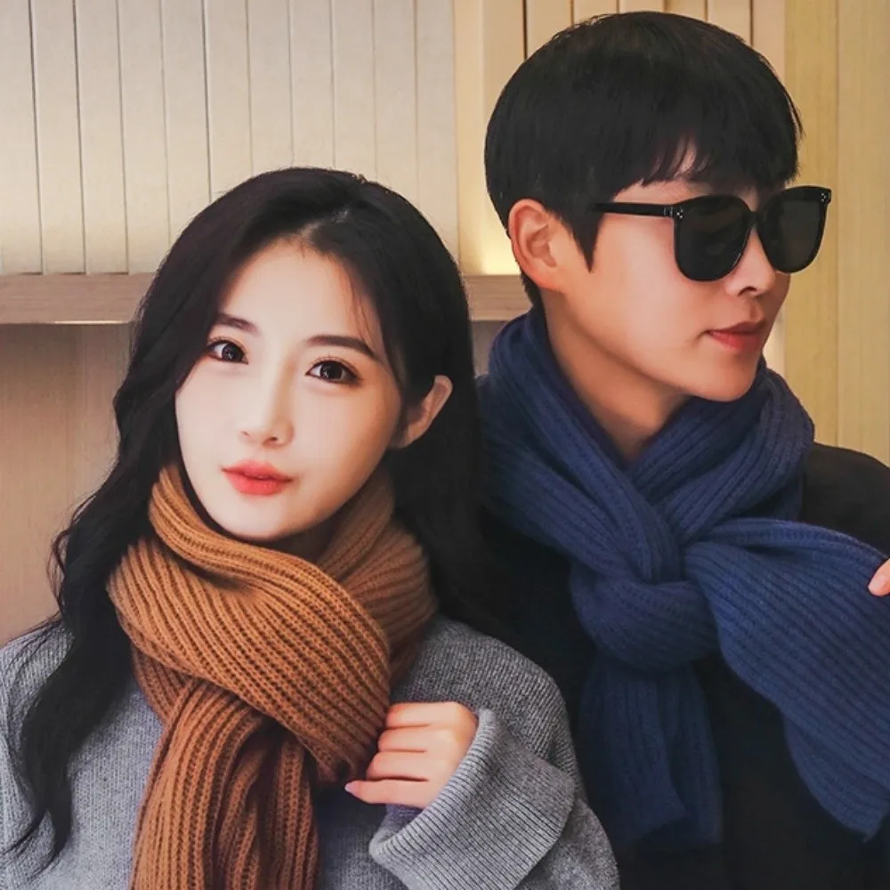 2 個セットトレンディな防風ニット帽子スカーフぬいぐるみ厚みのあるメンズ帽子シンプルなソフト暖かいスカーフ屋外