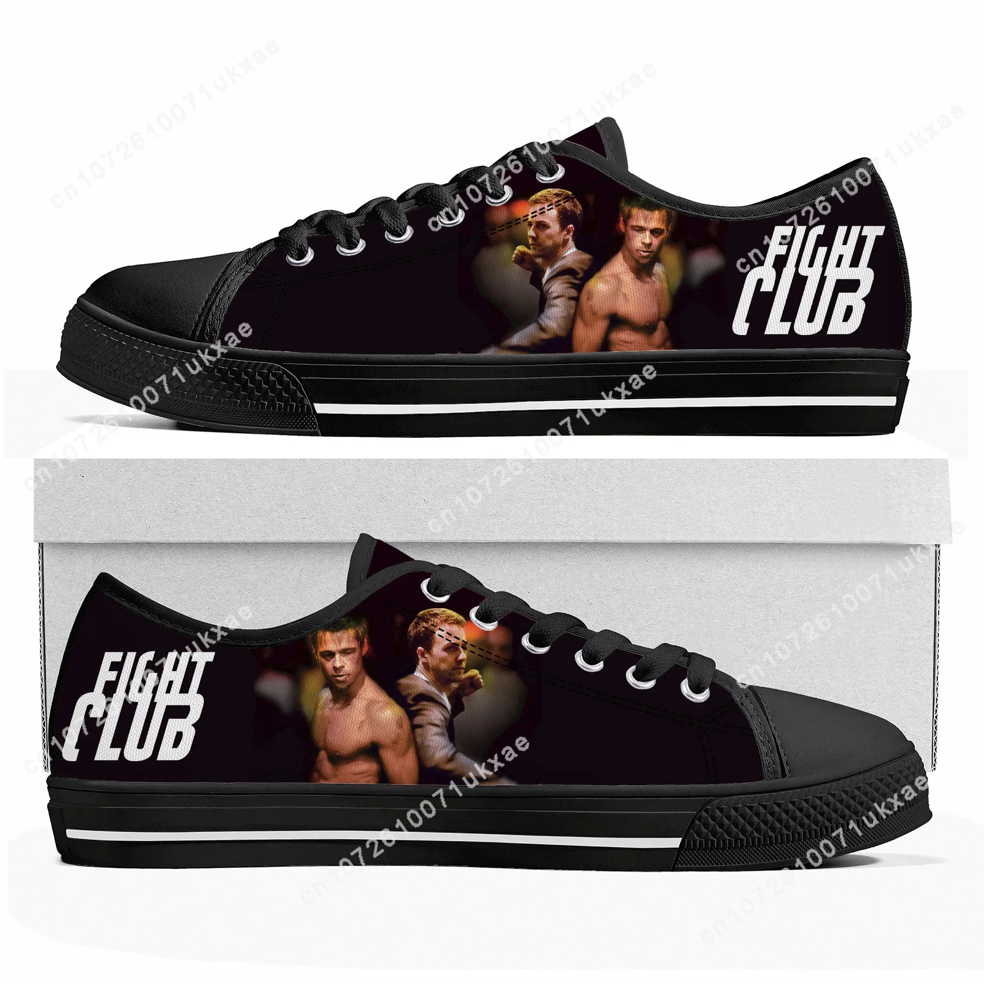 Zapatillas deportivas de lona para hombre y mujer, zapatos informales personalizados, de alta calidad, Brad Pitt, película, Club de Lucha