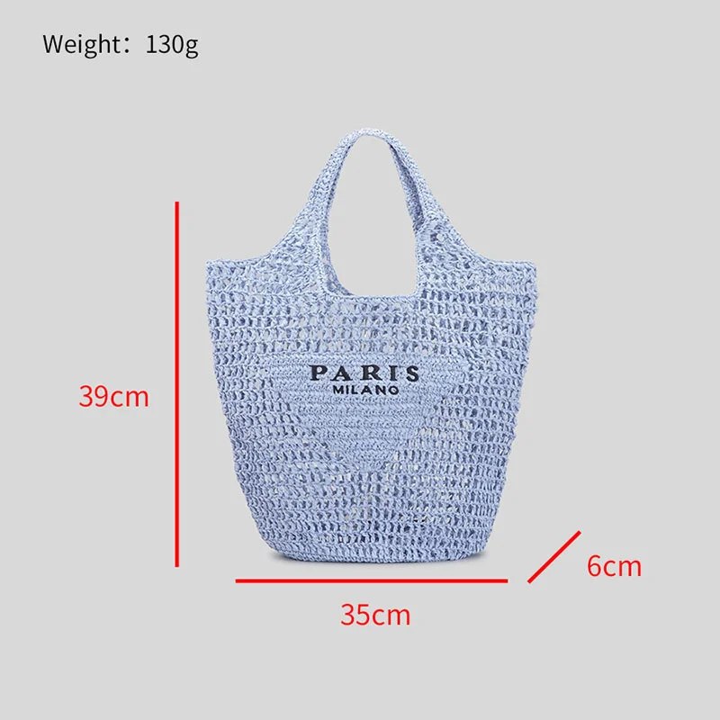 Luxury Design Handbag Designer Brands Summer Shoulder Shopping Beach Bag Large Capacity Casual Tote Bag Fashion Paper Woven