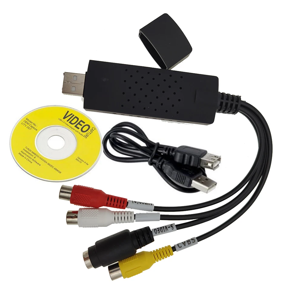 USB 2.0 Video Capture Card สำหรับ TV DVD VHS Audio Capture Adapter สำหรับทีวีวิดีโอ DVR