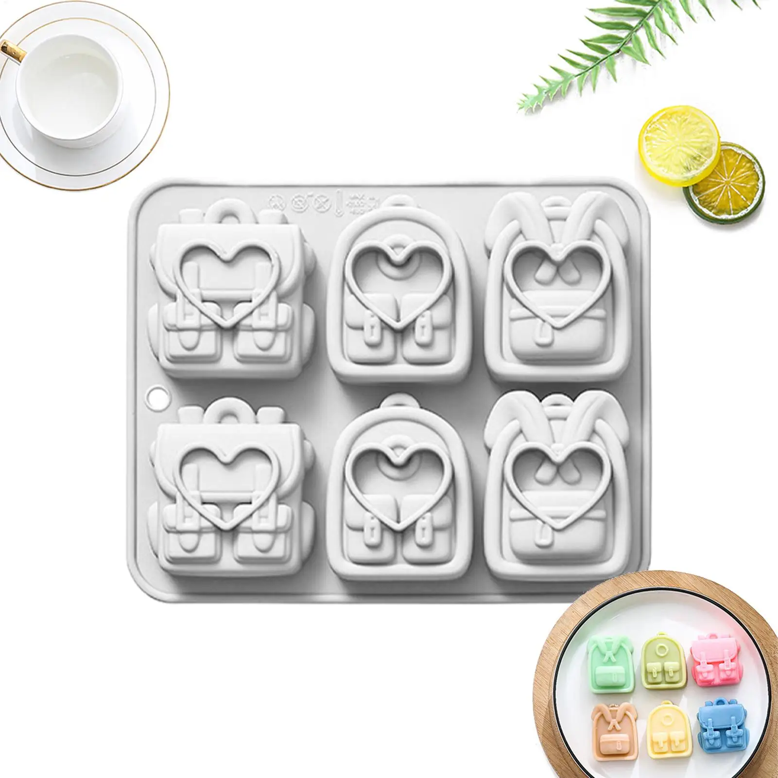 6 Grid Backpack Shape Silicone Ice Mold Reusable Ice Cubes Mould For Whiskey Cocktail Bar Party Camping Home Drinks