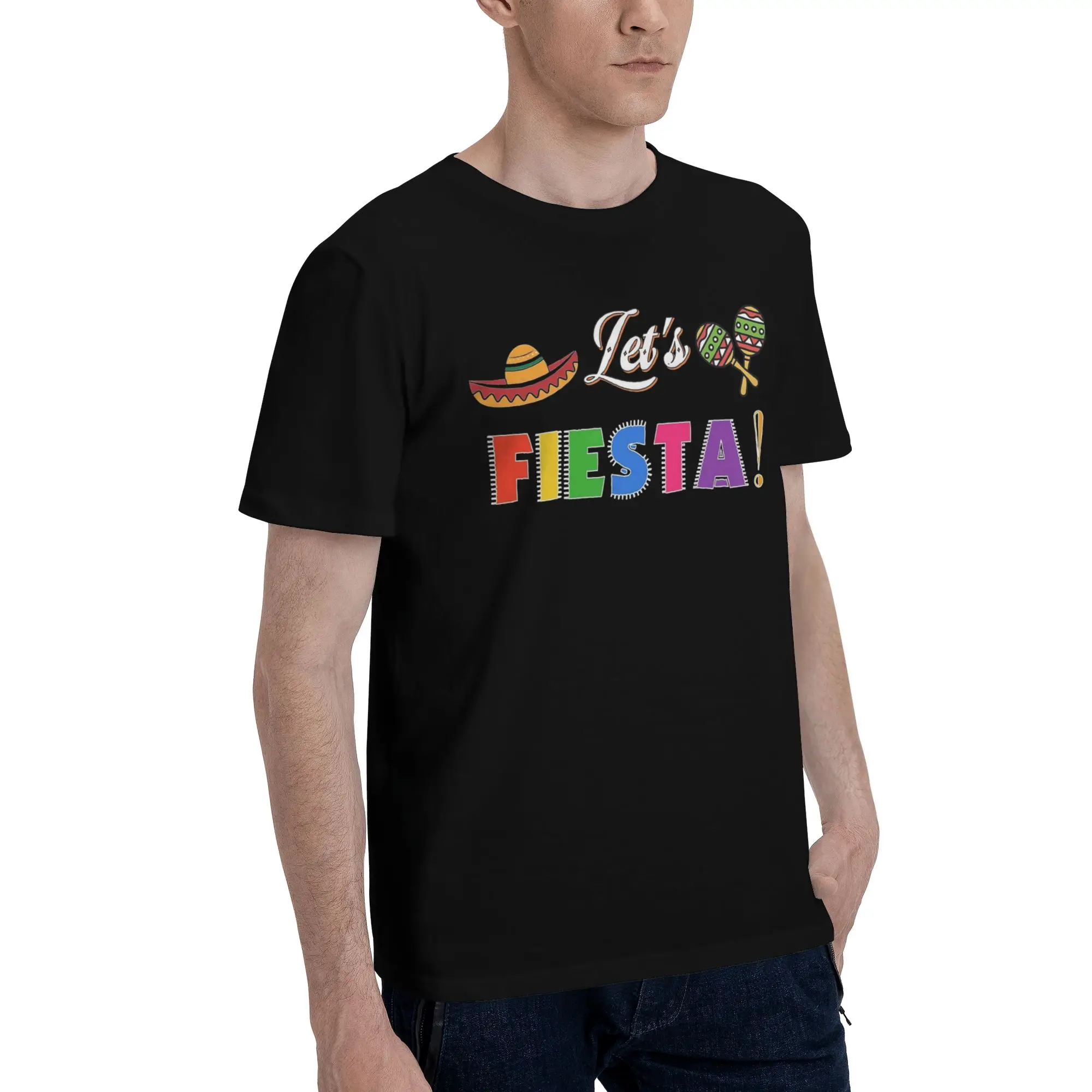 All Seasons Let's Fiesta Cinco De Mayo  T Shirt for Men Women  Cotton T-shirts Short Sleeve Clothing