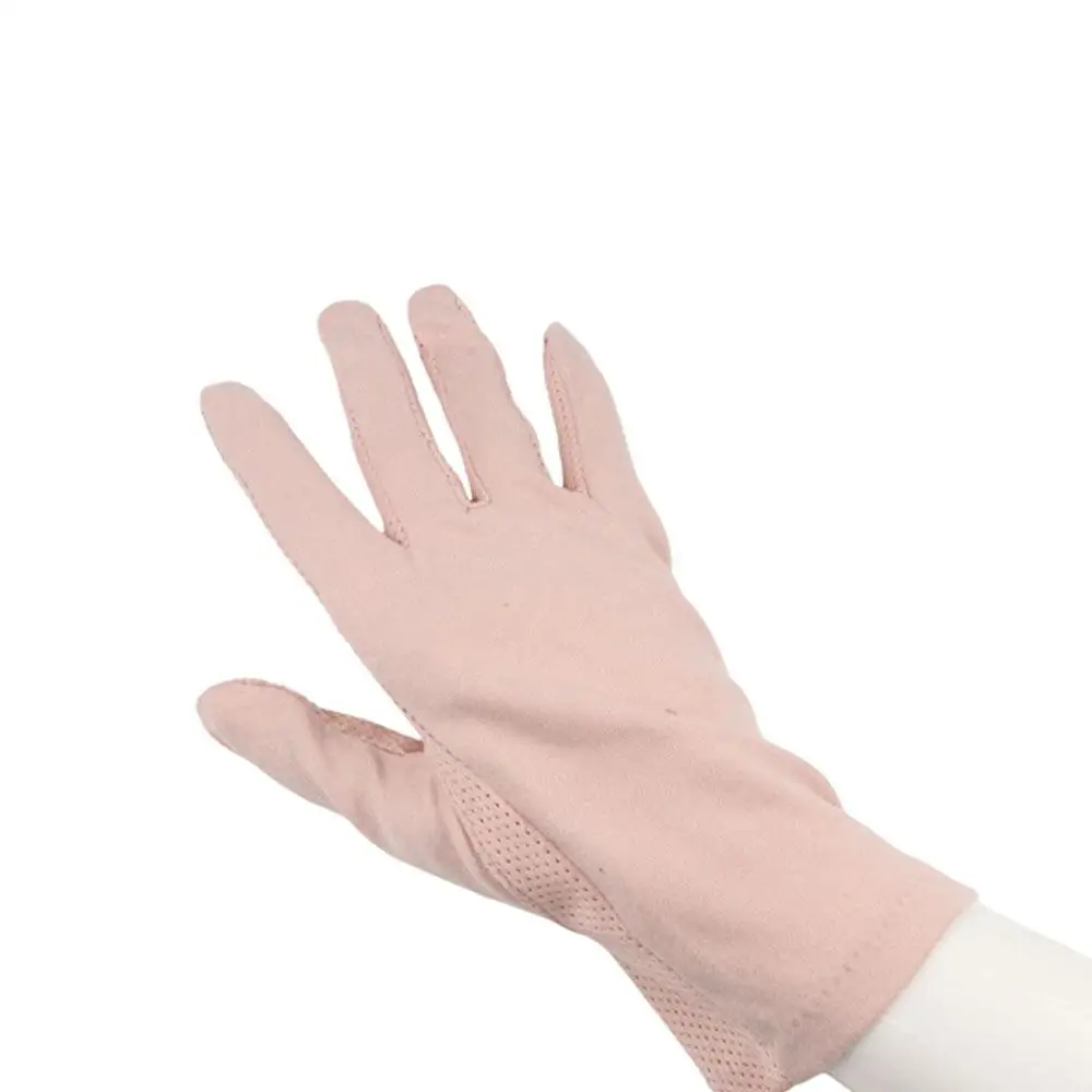 Anti-UV Gloves Cotton Anti-slip Riding Gloves Summer Sunscreen Gloves Women Driving Gloves Outdoor Mittens Solid Color