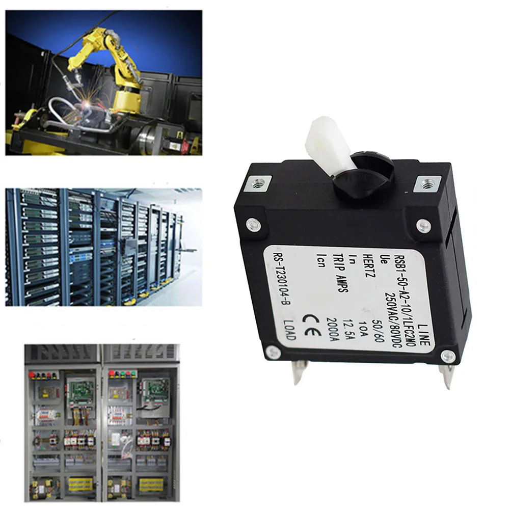 1pc Hydraulic Electromagnetic Circuit Breaker Overload Protector 10A For UPS Power Systems Accessories