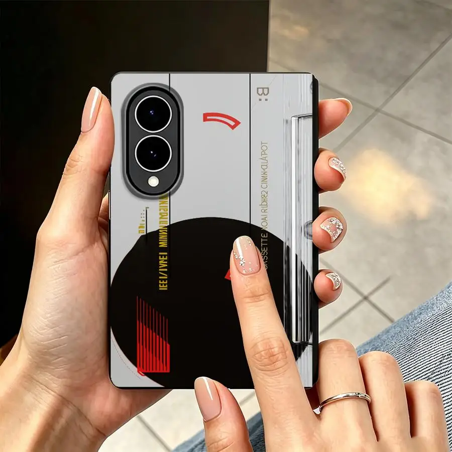Cool Cassette Tape Luxury Phone Cover Case for Samsung Galaxy Z Fold8 Wide ZFold8 Z Fold 8 ZFold Wide