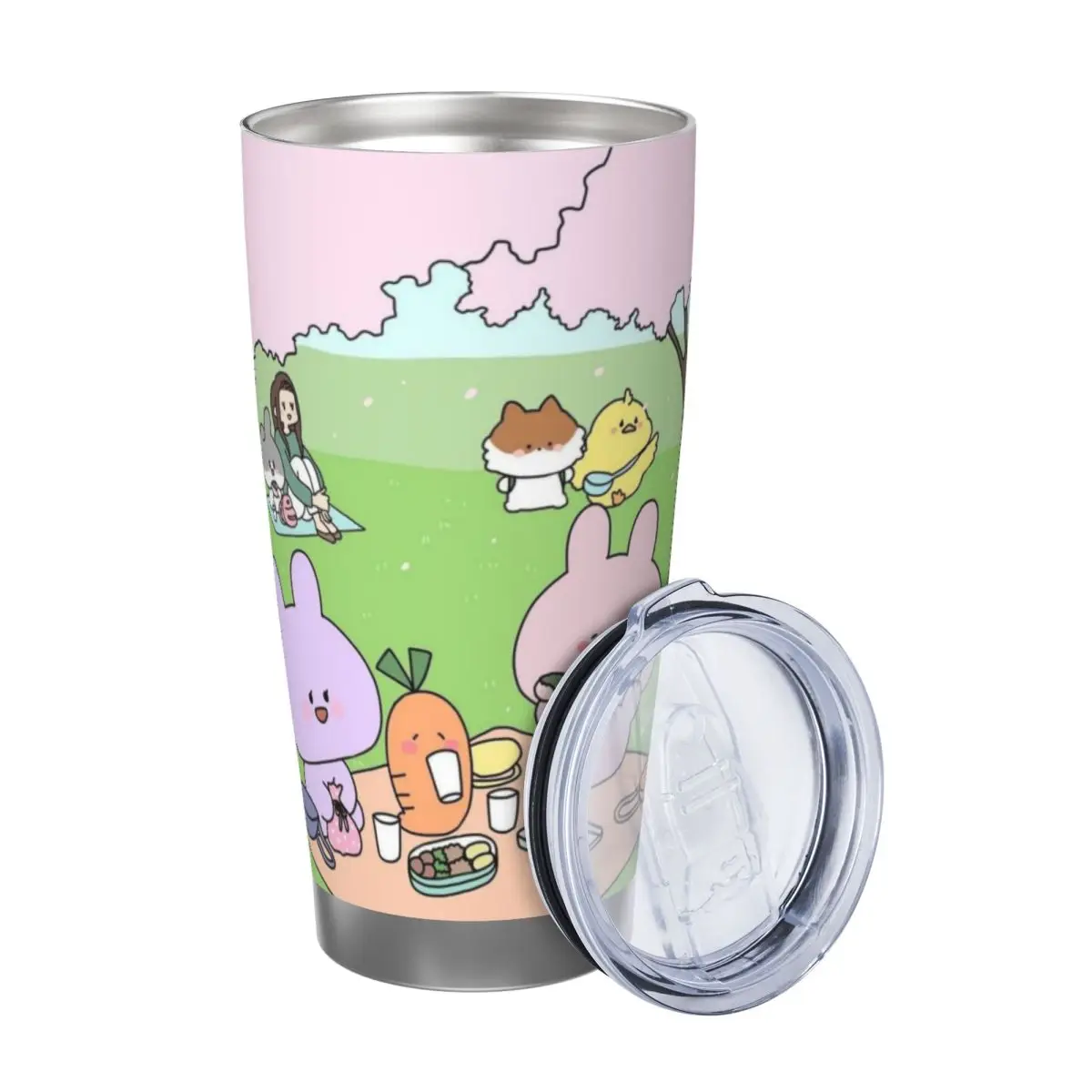 Asamimichaan Cute Asamimi 20oz Stainless Steel Insulated Thermal Coffee Car Cup Cold Hot Mugs Vacuum Flask