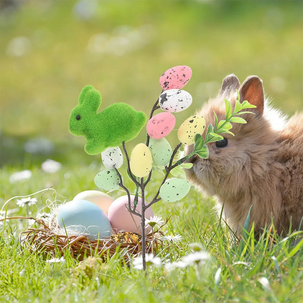 

2 Pcs Easter Bunny -in Artificial Stem Eggs Diy Branch Decorative Decoration