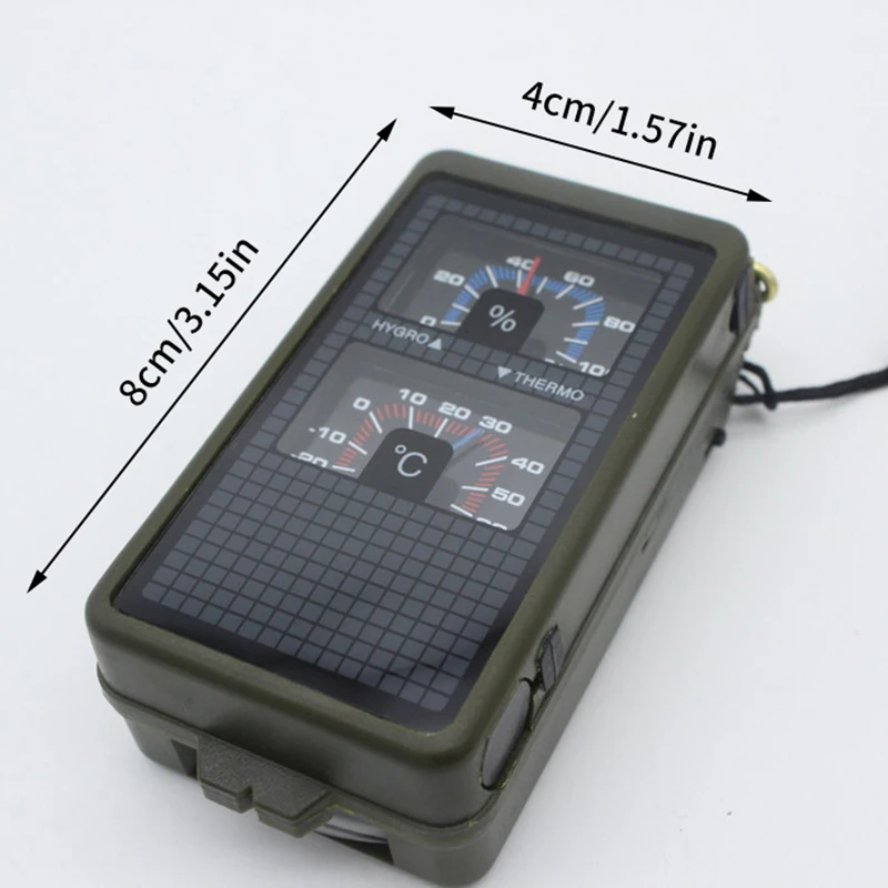 Multifunctional Portable Thermometer Hygrometer Compass Boat Dashboard Navigation Compass Outdoor Camping Hiking Survival Tool