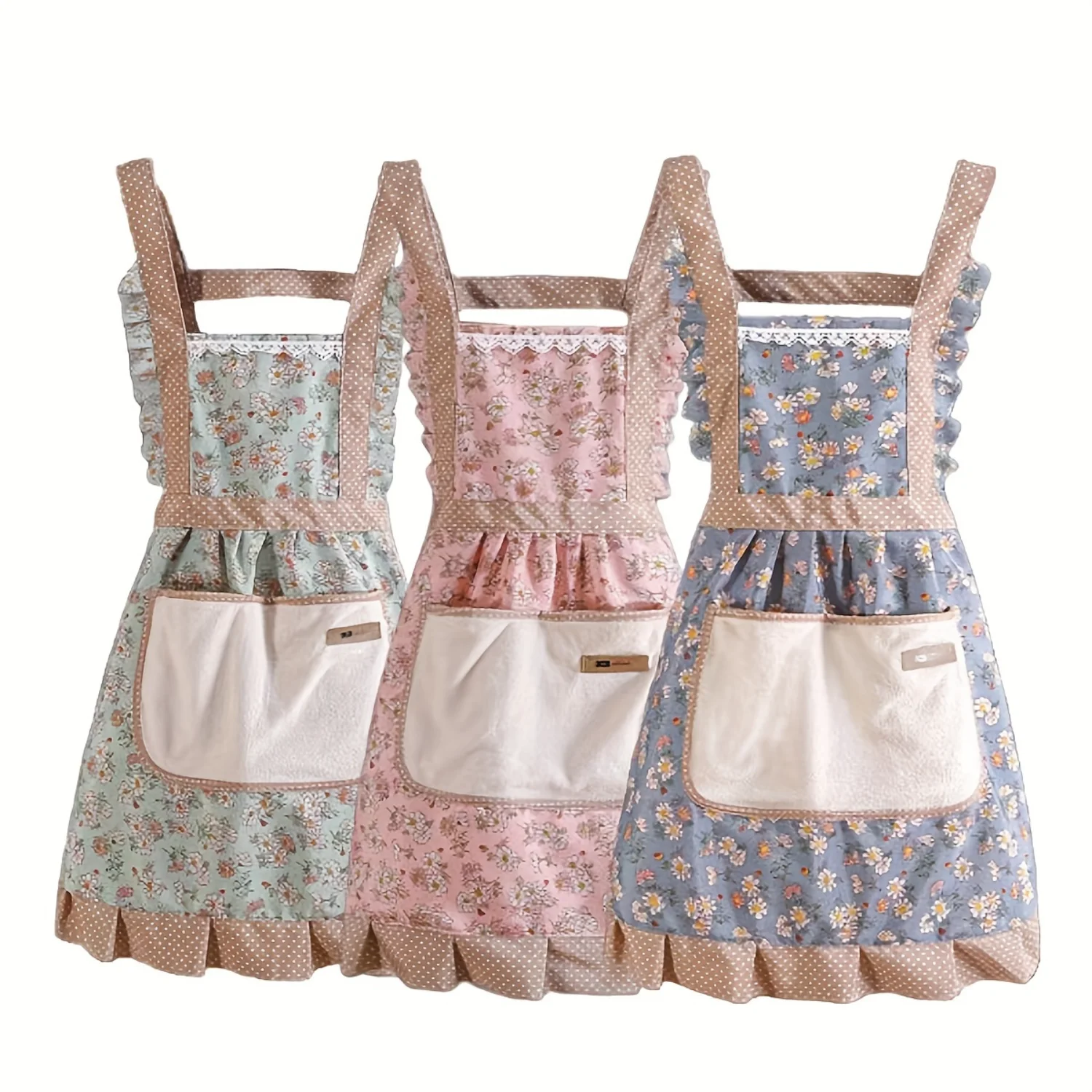 Stain Resistant Restaurant Chef Apron Overalls, Kitchen Supplies, 1pc, Cute Strap Canvas Apron, Breathable Floral Apron With Hoo