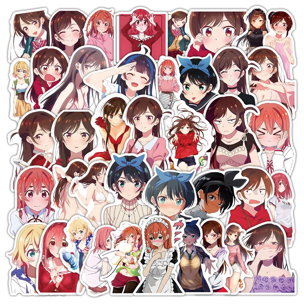 10/30/50PCS Comic Rent-A-Girlfriend Anime Sticker Personalized Creative Decoration Refrigerator Water Cup Phone Case Sticker