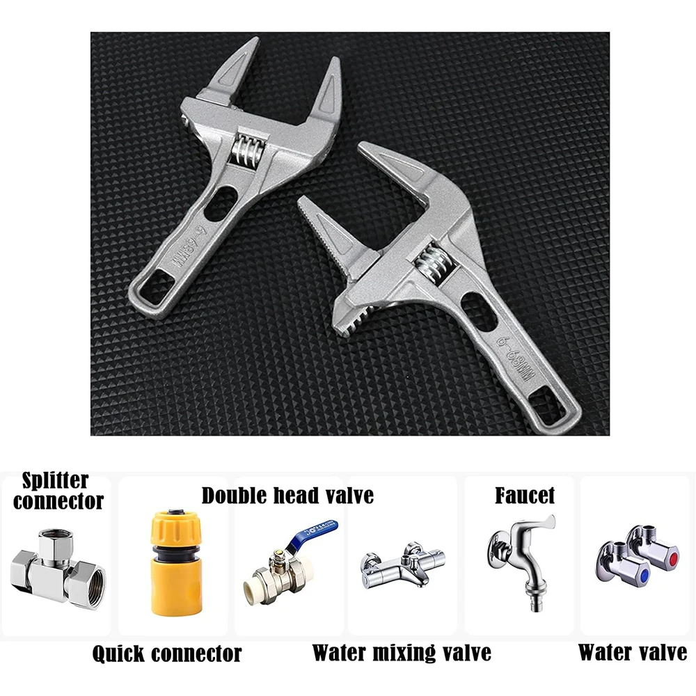 16-68 مللي متر العالمي إصلاح مجموعة الحمام أدوات يدوية كبيرة افتتاح الأنابيب وجع الجوز مفتاح قابل للتعديل المفك أداة إصلاح الحمام