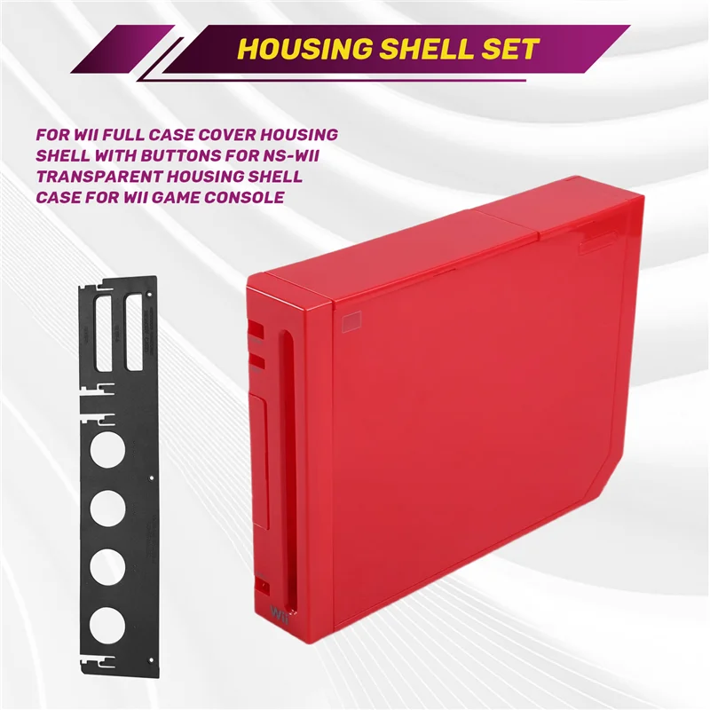 ABJF-For NS-Wii Housing Shell Case Forwii Game Console Housing Shell Withbuttons Forwii Game Console Repair Case Withbuttons Red