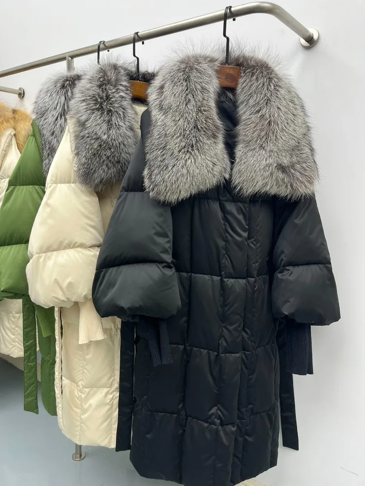 Jaqueta de pele de realidade feminina novo inverno real casaco de pele de raposa feminina com capuz à prova dwaterproof água parkas brilhante branco ganso para baixo jaqueta outwear