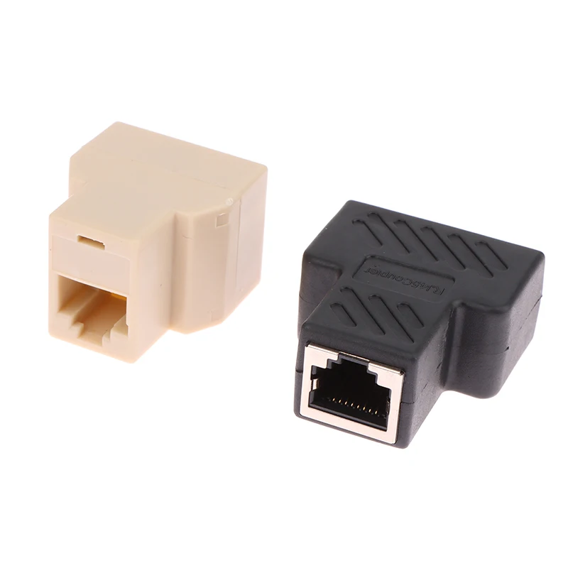 Cabo Ethernet Rede Splitter, Conector RJ45 8Pin, 1 a 2 Way Acoplador LAN, Cat5 Cate6 Interface, Adaptador Extensor