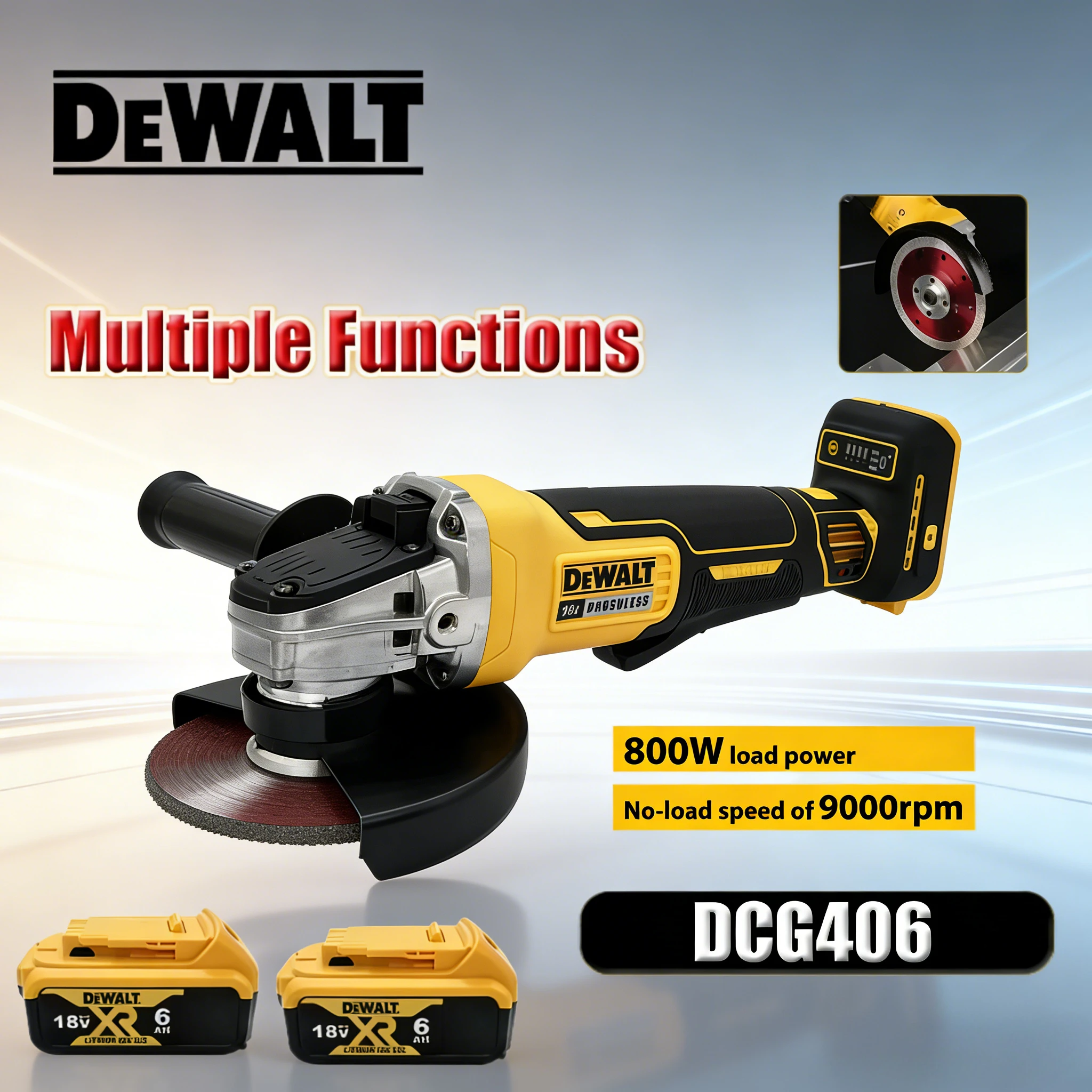 dewalt-brushless-125mm-dcg406-angle-grinder-9000rpm-cutting-machine-polishing-machine-tool