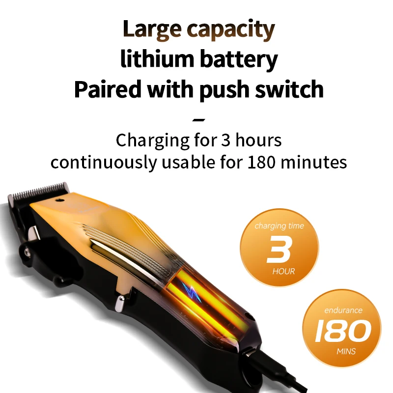 Kemei 656 Clipper ผมไฟฟ้าสําหรับผู้ชายเครื่องตัดผมตัดผมชุดมืออาชีพไร้สายเคราผม Trimmer หวีปรับได้