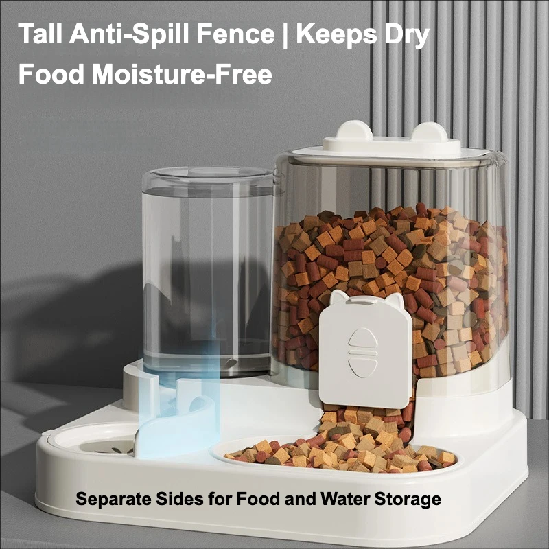 Automatic Feeder Dog Cat Food Bowl With Water Fountain Large Capacity Pet Food Storage Dispenser Container Puppy Pet Accessories - view 3
