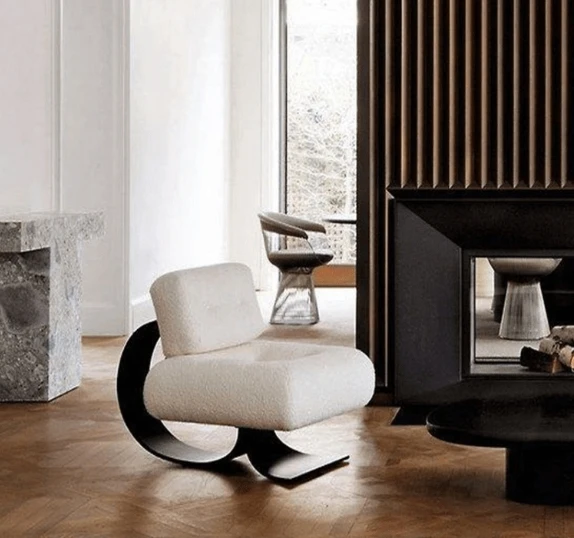 

#Modern Simple Designer Single Sofa Chair Villa Living Room Light Luxury Special-shaped Leather Leisure Chair