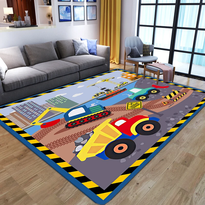 

Colorful Car 3D Carpets Door Mat Kids Play Game Area Rugs Hallway Bedroom Bedside Sofa Floor Mat Soft flannel Antiskid Floor Rug