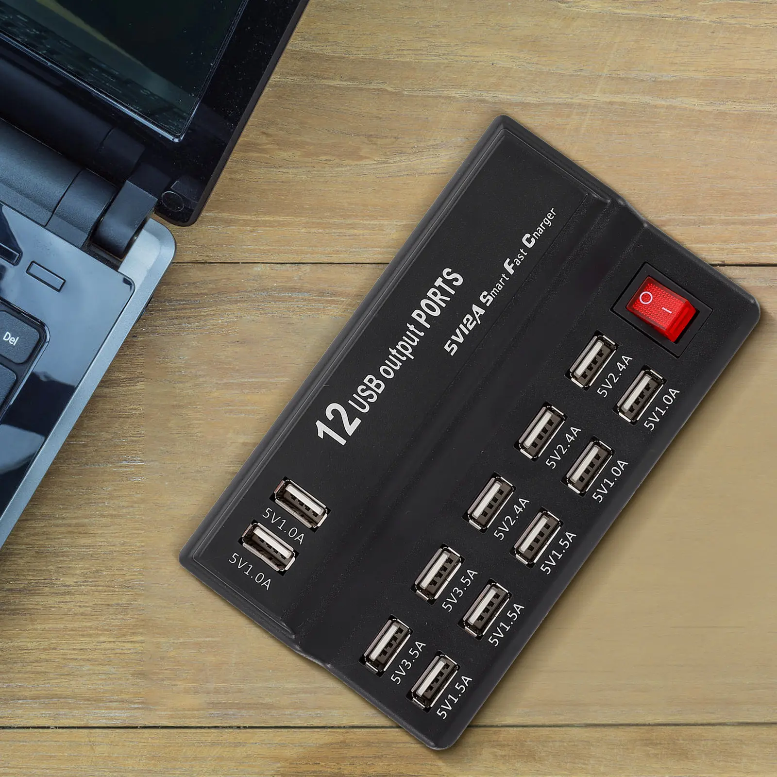 

Зарядная станция USB на 12 портов, адаптер питания, многопортовый хаб для быстрой зарядки смартфонов, планшетов, MP3, MP4, камер