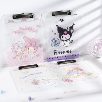 Kawaiisanrioボードクリップ私のSapkromicutoroll a4アクリルライティングスプリットステーショナリーかわいい書き込みパッドの周りのアニメーション