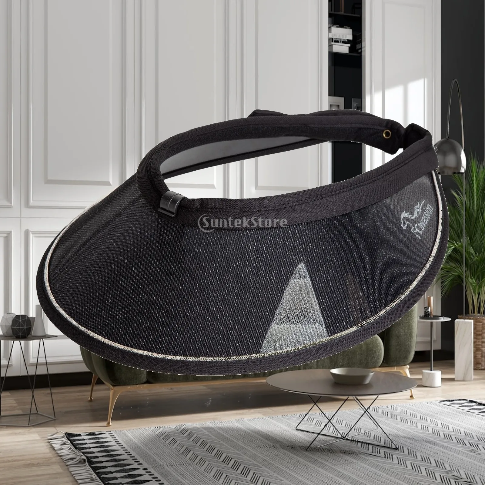 Riding Helmet Visor with Mesh Panel Adjustable for Stable Work