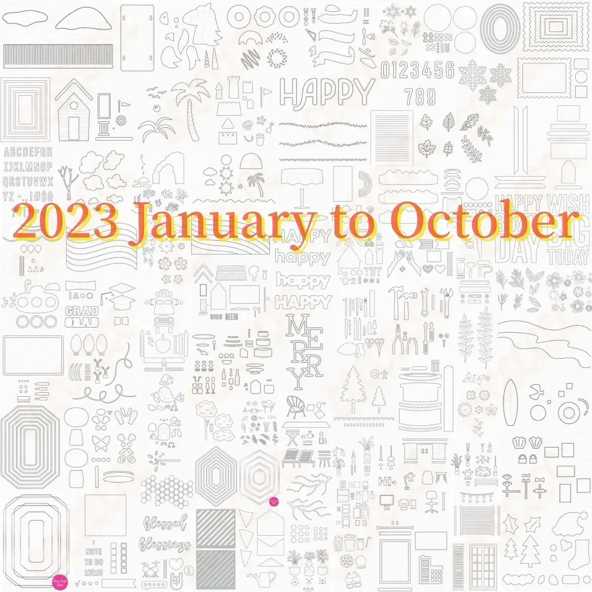 2024 January-October Collection New Metal Cutting Dies Scrapbooking Supplies Embossed Make Paper Card Album Diy Craft Template