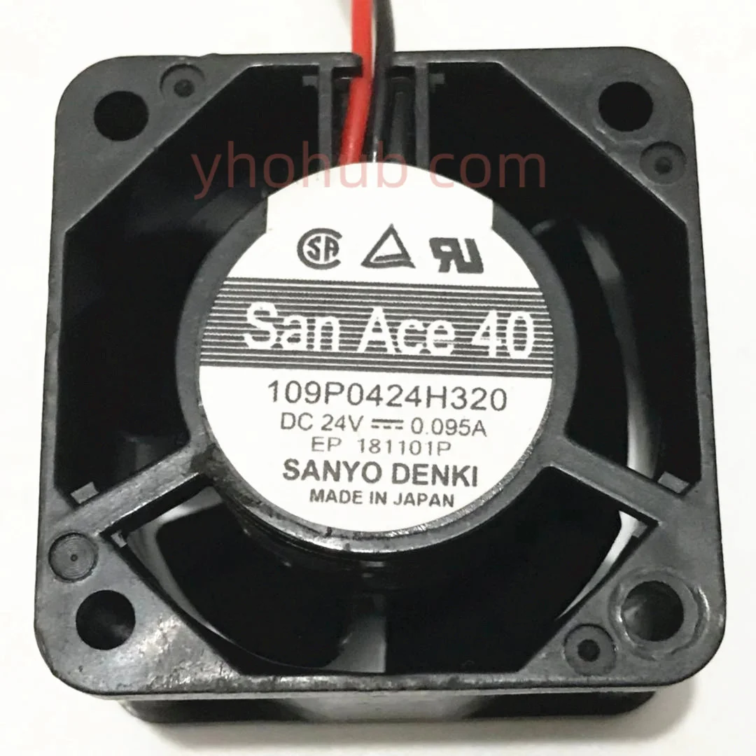 SANYO DENKI 109P0424H320 DC 24V 0.095A 40x40x28mm Server Cooling Fan