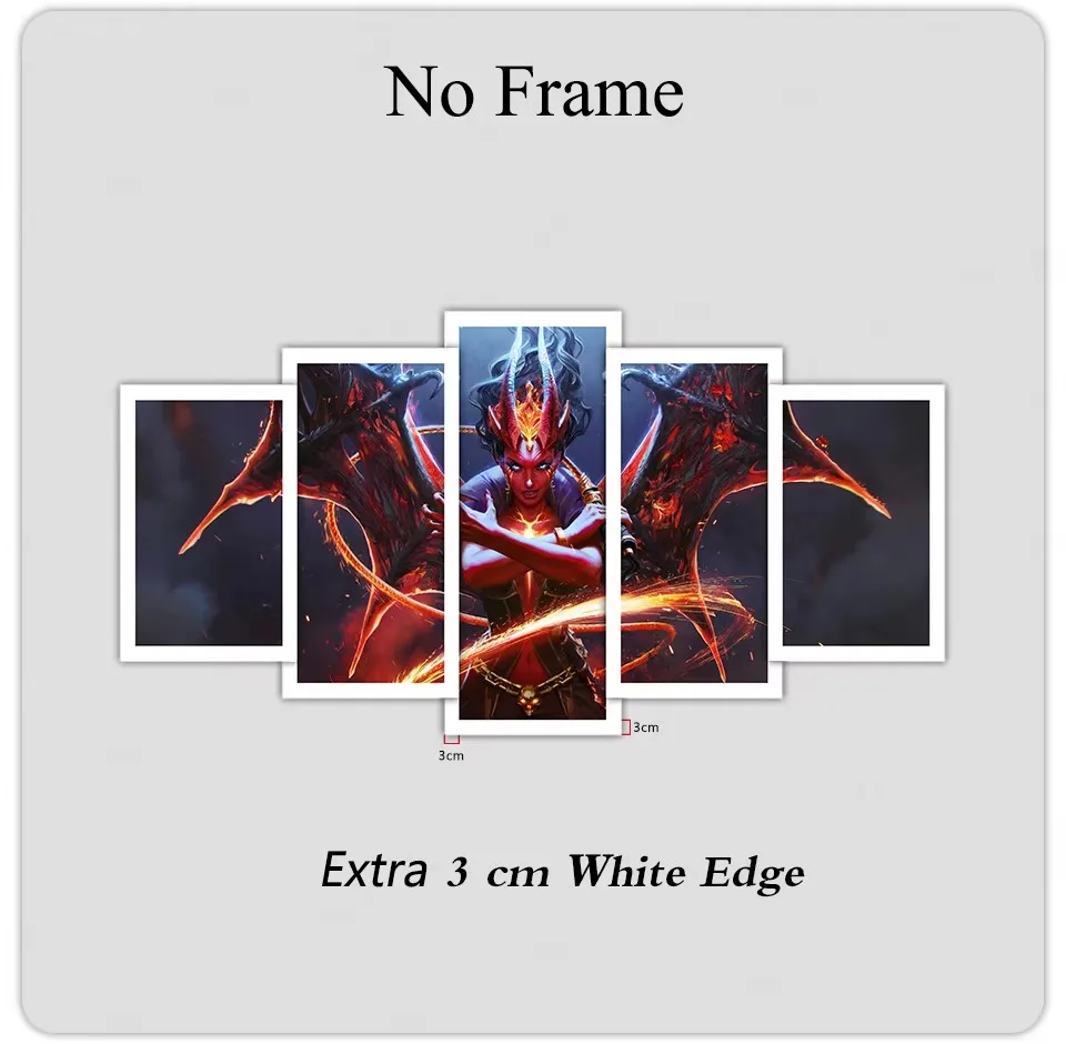 Queen of Pain Arcana Dota 2 Eminence of Ristul Game Canvas 5 Pcs Wall Art Posters Pictures Home Decor Paintings Decoration