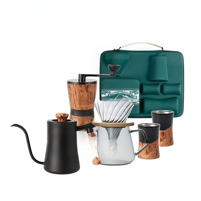 Outdoor coffee set Combination coffee filter cup Hand brewed  pot Fiber   set Portable home