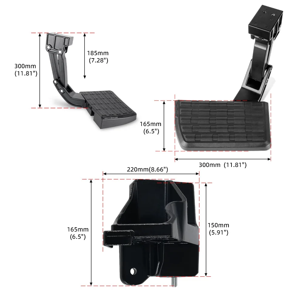 PT392-34231 Retractable Back Rear Bumper Foot Step T-Step BedStep For Toyota Tundra Off Road Pedal Tailgate Ladder Pick-up Truck
