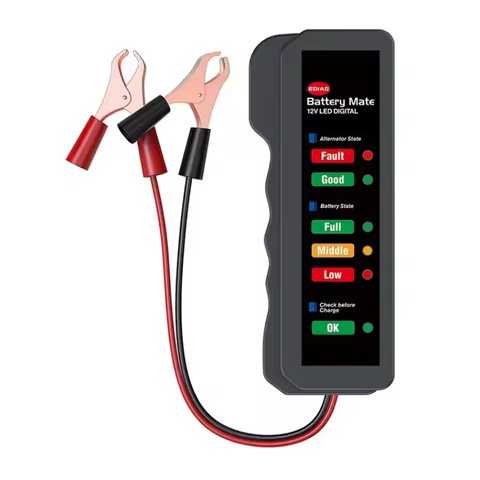 12V Car Battery Tester, Alternator Tester Automotive,Battery Checker, Analyzer to Check Alternator &amp; Battery Charging System,LED