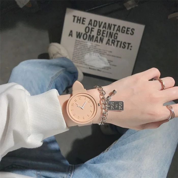 New 2025 Women's Watch Student High Beauty Candy Color Small Fresh Simple and Niche Design Customized