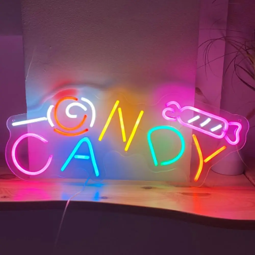 

CANDY Neon Light Sign Dimmable LED Neon Sign For Wall Decor Party Candy Shop Club Room Aesthetics Decor Birthday Art Gift
