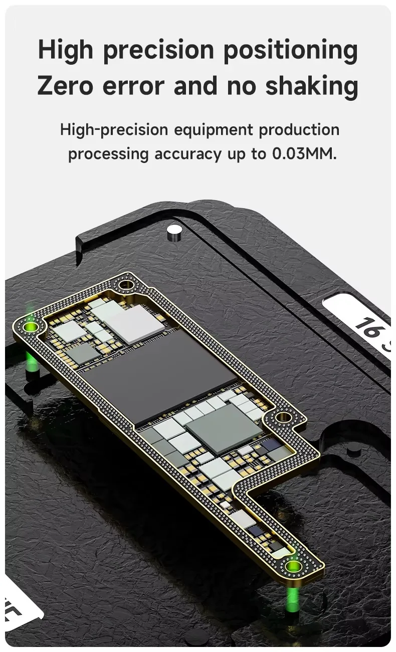 MECHANIC Mittelschicht-Beschichtungsschablone für iP X XS 11 12 13 14 15 16 Pro Max Motherboard BGA Reballing Schablone Plattform – Detail 4