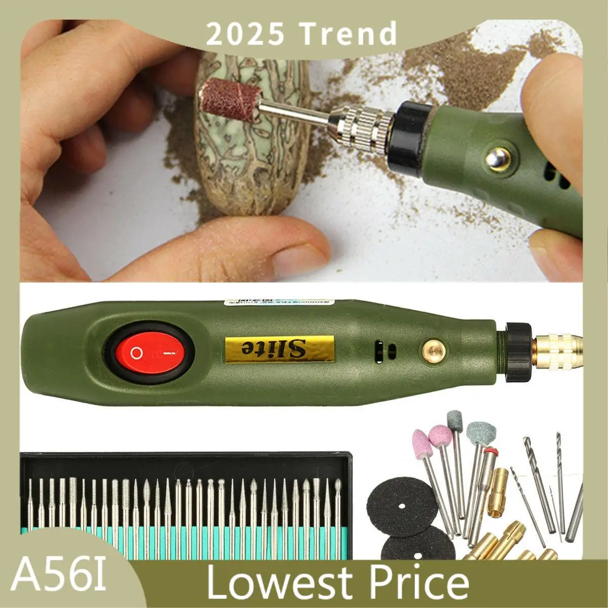 

ABDD Portable Mini Electric Wood Carving Tool Set + 30Pcs Diamond Wood Carving