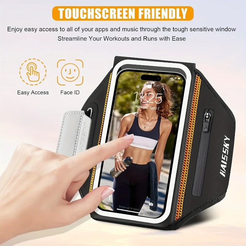 HAISSKY Stereoscopic Sport Armband Running Bags Men Women Outdoor Fitness Touch Screen Arm Wrist Pouch For iPhone Samsung Xiaomi