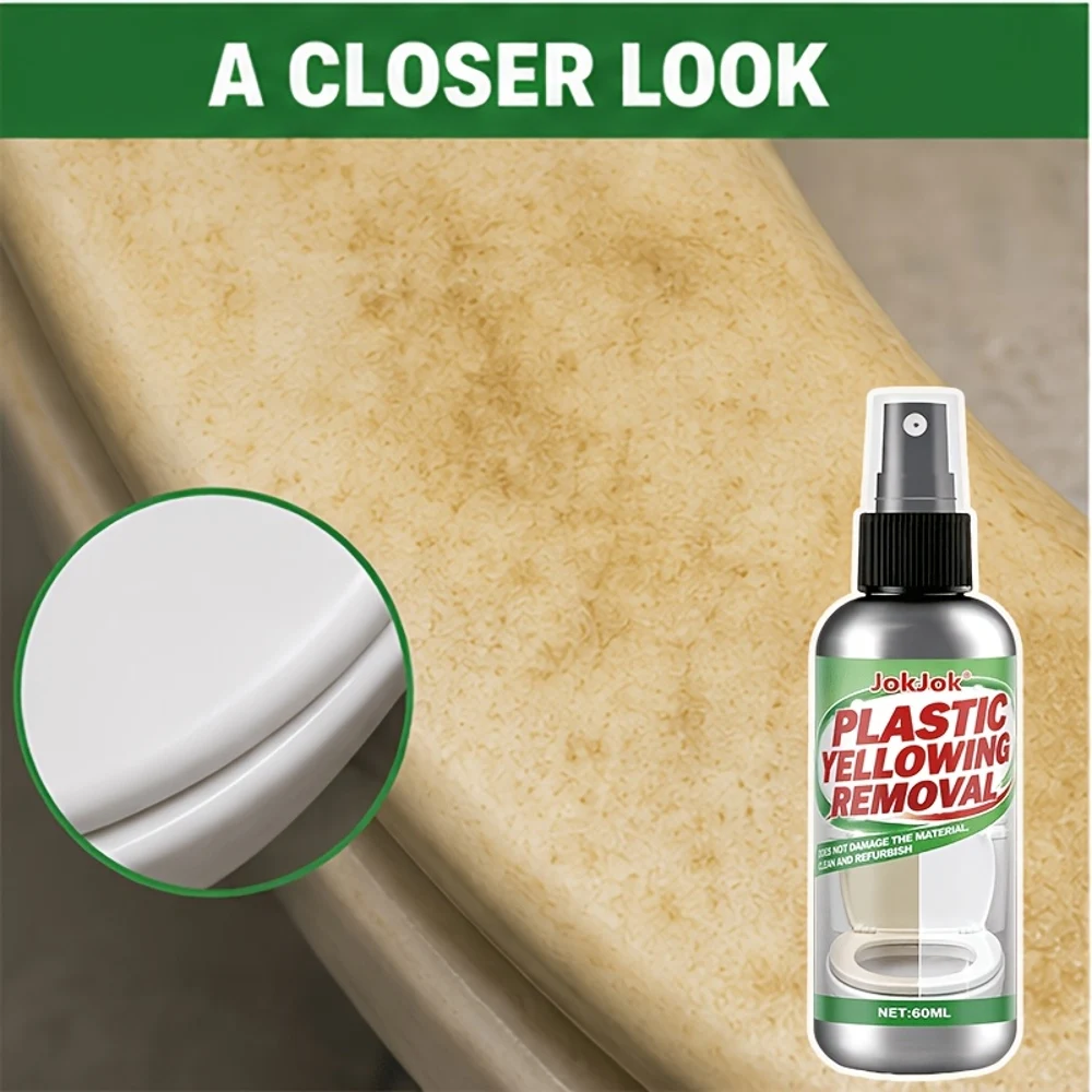 Plastic Renewal Spray for Toilet Seats, Household Bathroom Care Solution for Yellowed Toilet Lid Surfaces