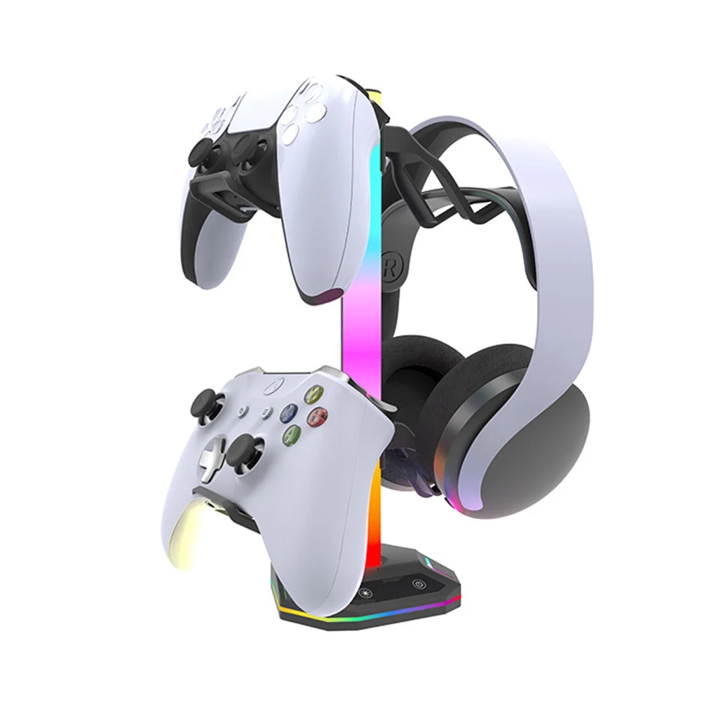 Gaming Controller Headphone Stand Stylish Storage For Xbox For PS5 Pro Gamepad Stand RGB Luminous Stand Bracket Storage Stand