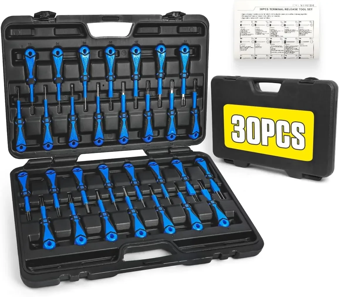 

Professional Grid Terminal Removal Tool Kit with 30PCS, Upgraded Automotive Electrical Pin Removal Tool Kit, Reliable Terminal