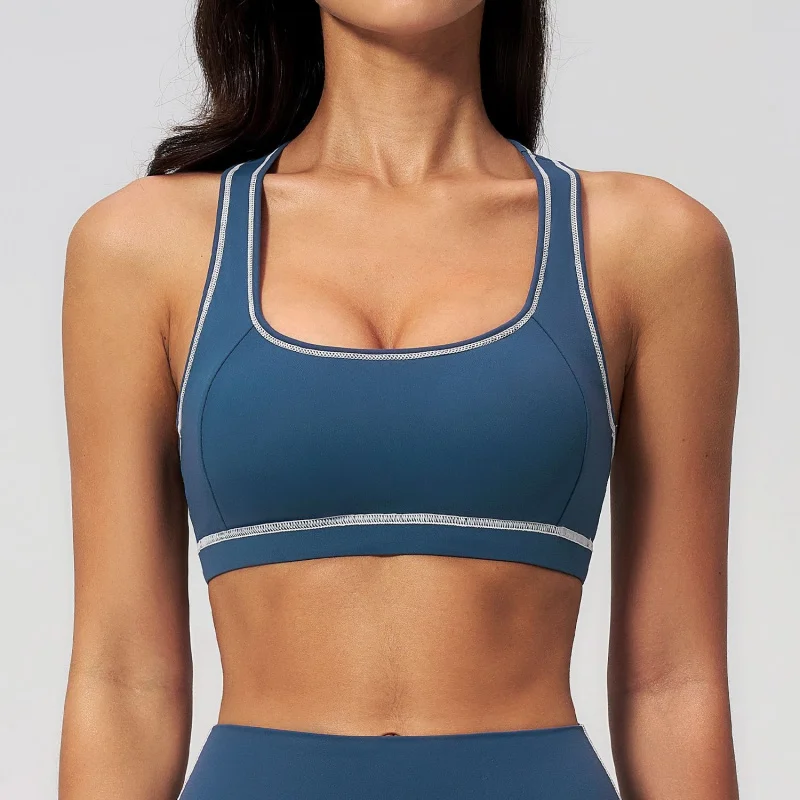 

Sporty Woman Top Brushed Yoga Bra With Racerback Design Sports Bras Female Tank Tops Outdoor Activities Running Sportswear