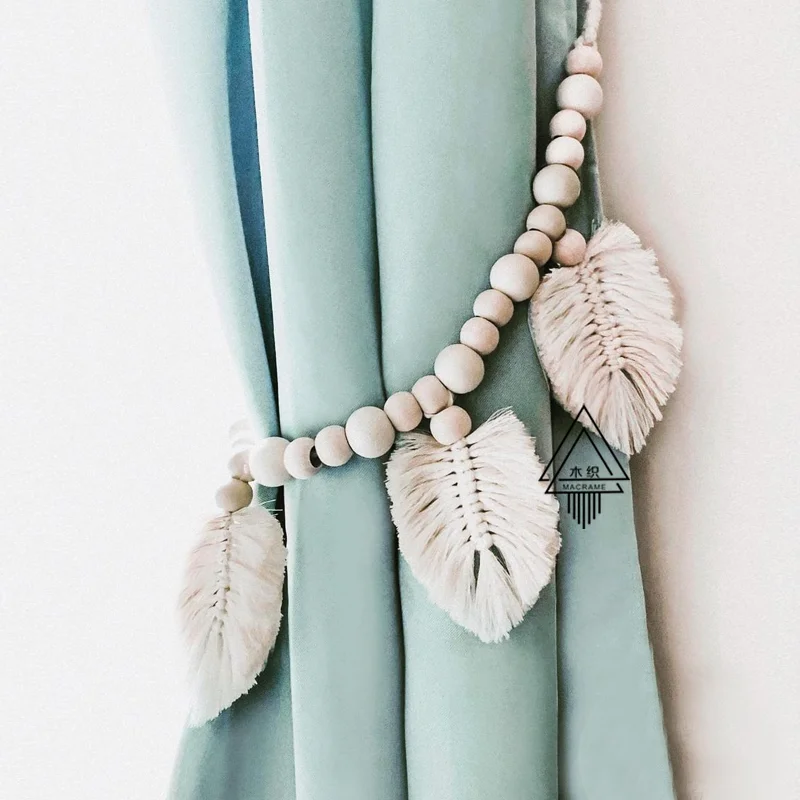 Woven Cotton Rope Curtain Ties Bohemian Style Hotel Homestay Door Curtain Binding Rope Window Curtain Buckle Modern Simplicity