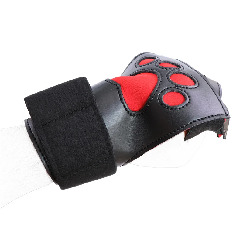 Sexy couro do plutônio estilo punk fecho de mão sem dedos para mulheres homem cosplay festa palco traje acessórios moda gótico