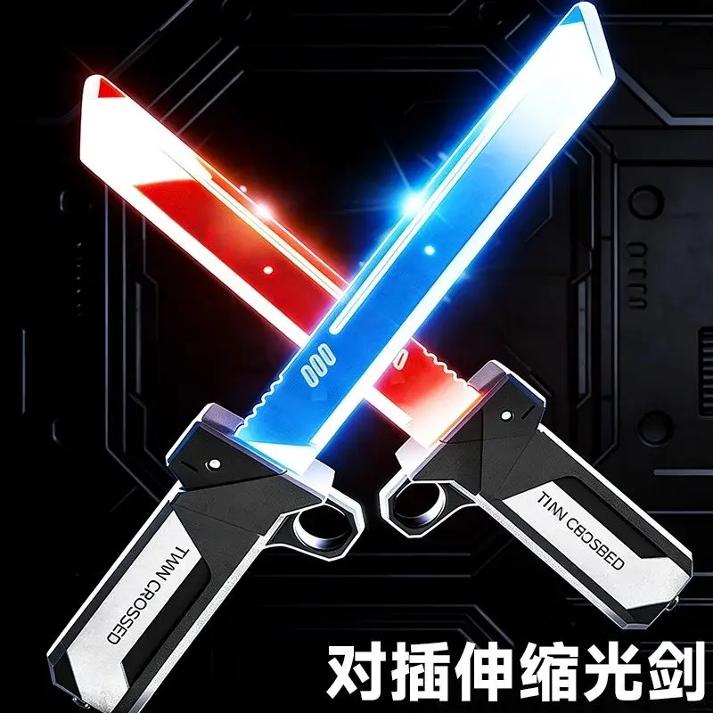 

Double-Edged Laser Sword Glowing Retractable Toy Knife Two-In-One Samurai Theme ACG Toy for Boys Popular Decoration