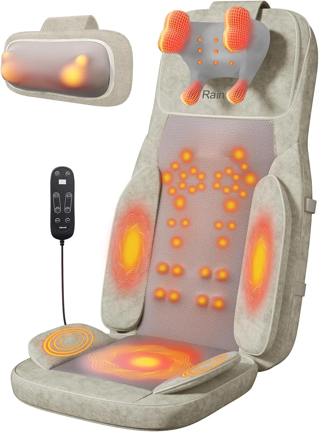 Shiatsu Neck and Back Massage Cushion with Heat - 4D Deep Tissue Kneading Full-Back Massager for Relief Muscle Soreness, Adjusta