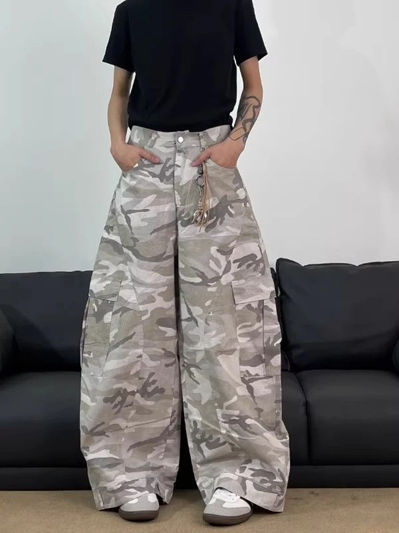 Men's Light Colored Camouflage Pants Spring Sweatpants Retro Casual Street Cool Boy Bottom Male High Waist Thin Trousers